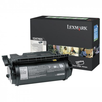 Lexmark 12A7465, originálny toner, čierny