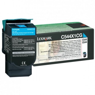 Lexmark C544X1CG, originálny toner, azúrový