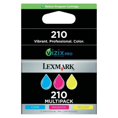 Lexmark 14L0268E (#210), originálny atrament, CMY, 3-pack
