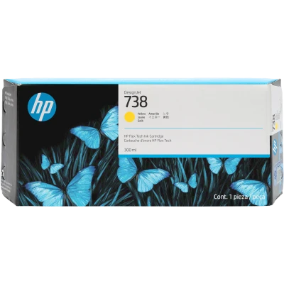 HP 676M8A (738), originálny atrament, žltý, 300 ml