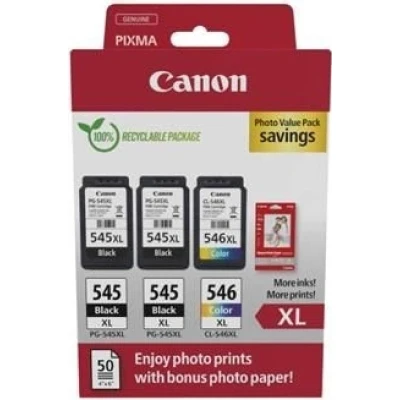 Canon PG-545XL x2/CL-546XL (8286B015), originálny atrament, čierny/farebný, 2x 15 / 13 ml, XL Multipack
