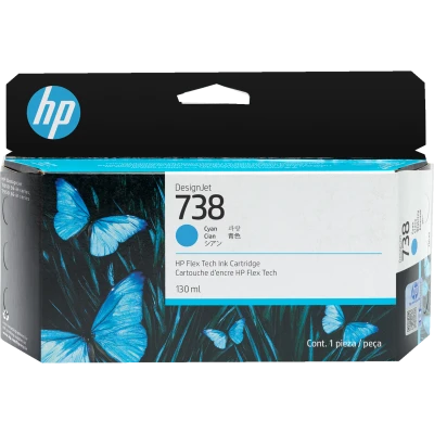 HP 498N5A (738), originálny atrament, azúrový, 130 ml