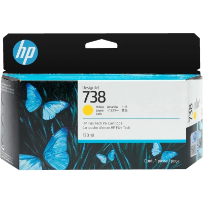 HP 498N7A (738), originálny atrament, žltý, 130 ml