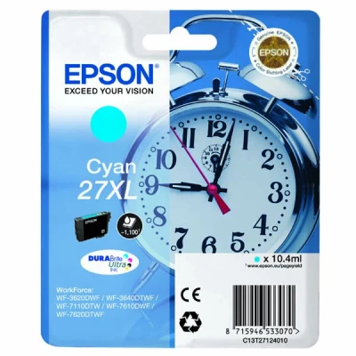 Epson T2712XL (C13T27124010), originálny atrament, azúrový, 10,4 ml