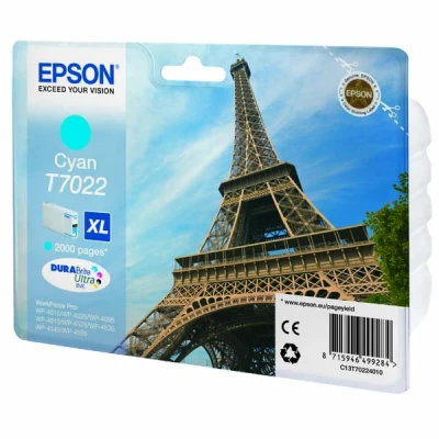 Epson T7022 (C13T70224010), originálny atrament, azúrový