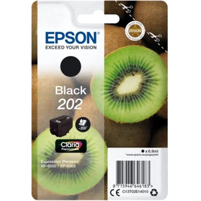 Epson T02E1 (13T02E14010, 202), originálny atrament, čierny, 6,9 ml
